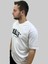 Erkek Chicago Yuvarlak Yaka Oversize Arka Baskılı Beyaz Tişört 3