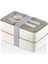 Lunch Box 2 Katlı Krem Çatal Kaşıklı Saklama Kabı 1003 Beslenme Kutusu Bölmeli Yemek Kutusu 3