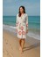 Güneş Desenli Baskılı Pamuklu Müslin Kapüşonlu Kimono Bornoz Kaftan Sabahlık 1