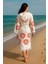 Güneş Desenli Baskılı Pamuklu Müslin Kapüşonlu Kimono Bornoz Kaftan Sabahlık 2
