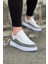 162 Beyaz Gri Ortopedik Taban Erkek Casual Ayakkabı 2