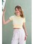 Basic Bisiklet Yaka Crop Tişört 1