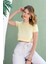 Basic Bisiklet Yaka Crop Tişört 3