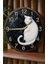 Sessiz yuvarlak ahşap duvar saati, kedi deseni, 33x33, beyaz, doğa temalı, kuvars hareketli 1