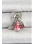 316L Çelik Gümüş Renk Pembe Elbise Kombini Model Nomination Charm - TJ-BC1502 1