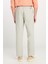 Regular Fit Normal Kesim Lastik Belli Keten Karışımlı Gri Pantolon 4