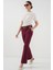 6538 Kemerli Ispanyol Paça Pantolon - Bordo 3