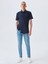Erkek Basıc Slım Fit Kısa Kollu Lacivert T-shırt 1