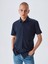 Erkek Basıc Slım Fit Kısa Kollu Lacivert T-shırt 2