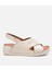 01SAH306840A310 KADIN Deri Bej Ayarlanabilir Comfort Sandalet 1