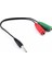 3.5 mm Stereo Erkek Kulaklık 3 Çizgili + 2 x Stereo Dişi Mikrofon Hoparlör Çoklayıcı Kablo 3