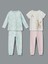 Bisiklet Yaka Çiçekli Kız Bebek Pijama Takım 2'li (S5) 1
