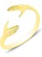 Gümüş Altın Yaldızlı Sarılan Eller Ayarlamalı Yüzük SGTL12159GOLD 1