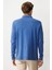 Erkek Polo Yaka Uzun Kollu Sweatshirt Saks 3