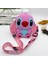 Kawaii Disney Stitich Tasarım Çantası, Modaya Uygun Fermuar Omuz Çantası, Çıkarılabilir Kayış Çocukları ile Silikon Crossbody Cüzdan Hediye Rengi: Pembe Dikiş B (Yurt Dışından) 1