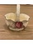 Elite Porselen Kulplu Şekerlik Krem Gold Oval Çukur Gül Desen Rose 14 x 9 cm 1 Adet 1