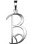 925 Ayar Gümüş Kolye Harf B SM6017 2