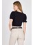 Siyah Dantel Detaylı Bürümcük Kumaş Crop Bluz 2231 5