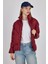 Bordo Oversize Dik Yaka Şişme Mont 4010 1