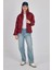 Bordo Oversize Dik Yaka Şişme Mont 4010 2