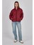 Bordo Oversize Dik Yaka Şişme Mont 4010 4
