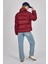 Bordo Oversize Dik Yaka Şişme Mont 4010 5