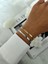 Steel Hasır Yassı Italyan Paslanmaz Çelik Gold Silver Seçenekli Unisex Bileklik 3