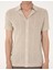 Erkek Bej Slim Fit Kısa Kollu Düğmeli Triko Hırka 50305993-VR011 6