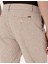 Erkek Bej Slim Fit Keten Karışımlı Beli İpli Çizgili Kanvas Pantolon 50301775-VR011 6