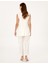 Kadın Ekru Carrot Fit Keten Pantolon 50299985-VR019 4