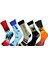 5'li Unisex Esnek Eğlenceli Tasarım Karışık Renkli Nefes Alabilen Soket Çoraplar 1