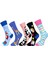 5'li Unisex Esnek Hayvan Unicorn Flamingo Desenli Karışık Renkli Nefes Alabilen Soket Çoraplar 1