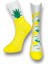 5'li Unisex Esnek Limon, Avokado ve Ananas Desenli Karışık Renkli Nefes Alabilen Soket Çoraplar 4