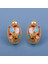 Glaze Modern El Yapımı Emaye 925 Ayar Gümüş 14 Ayar Altın Kaplı Hediye Özel Tasarım Kolye Küpe Seti 2