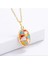 Glaze Modern El Yapımı Emaye 925 Ayar Gümüş 14 Ayar Altın Kaplı Hediye Özel Tasarım Kolye Küpe Seti 3
