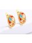 Glaze Modern El Yapımı Emaye 925 Ayar Gümüş 14 Ayar Altın Kaplı Hediye Özel Tasarım Kolye Küpe Seti 4