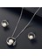Pearl Inci Taşlı Silver Gümüş Kaplı Renk Kolye Küpe Sade Şık Sevgililer Günü Hediye Takı Seti 1
