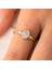 Gümüş Yüzük - Pembe Quarts Taşlı Tek Taş Evlilik Teklifi Yüzüğü-0.90 Karat Kristal Opal 925 Ayar Gümüş Yüzük 1