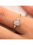 Gümüş Yüzük - Pembe Quarts Taşlı Tek Taş Evlilik Teklifi Yüzüğü-0.90 Karat Kristal Opal 925 Ayar Gümüş Yüzük 2