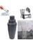 10 Parça Pipetli Kokteyl Hazırlama Seti Bar Shaker 700 ml Çelik Pipet Buz Maşası Jigger 3/4.5 cl 1