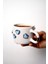 24K Altın Süslemeli Mavi Nazar Kalp Temalı El Yapımı Seramik Mug 2