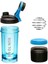 Mavi iki bölmeli yüksek kaliteli sızdırmaz spor protein şişesi 650 ml 1