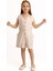 Yanları Cepli Kısa Boy Keten Tulum 2-7 Yaş Naturel 1