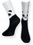 Tekli Unisex Esnek Panda Desenli Siyah-Beyaz Renkli Nefes Alabilen Havlu Çorap 2