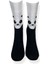 Tekli Unisex Esnek Panda Desenli Siyah-Beyaz Renkli Nefes Alabilen Havlu Çorap 4