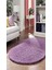 Doğal Kaymaz Tabanlı Yıkanabilir Leylak Shaggy Oval Yolluk Salon Oturma Odası Çocuk Odası Mutfak Halısı 1