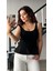 Siyah Kalın Askılı Peplum Bluz 3