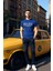 Erkek Slim Fit Dijital New York Baskılı Pamuklu T-Shirt 2