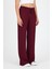 Bordo Geniş Paça Dökümlü Bürümcük Kumaş Pantolon 326 2