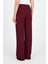 Bordo Geniş Paça Dökümlü Bürümcük Kumaş Pantolon 326 5